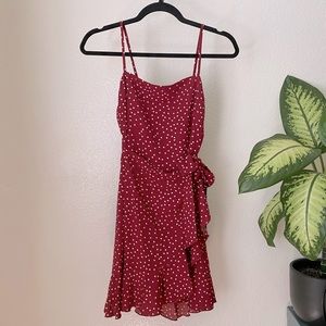 Polka Dot Wrap Mini Dress